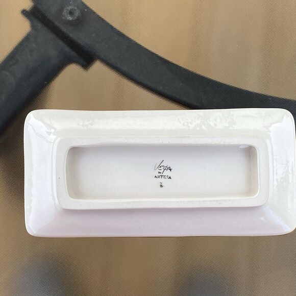 Vintage Eduardo Vega Pottery Bird with Flowers Tray Spoon Rest - Picture 10 of 12